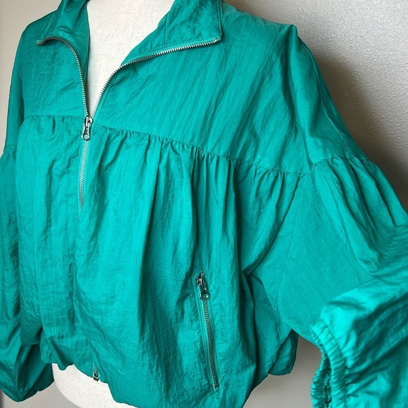 Free People Balloon Bomber Jacket M Y2K Bubble Hem Slouchy Whimsy grunge Fairy - Picture 2 of 16